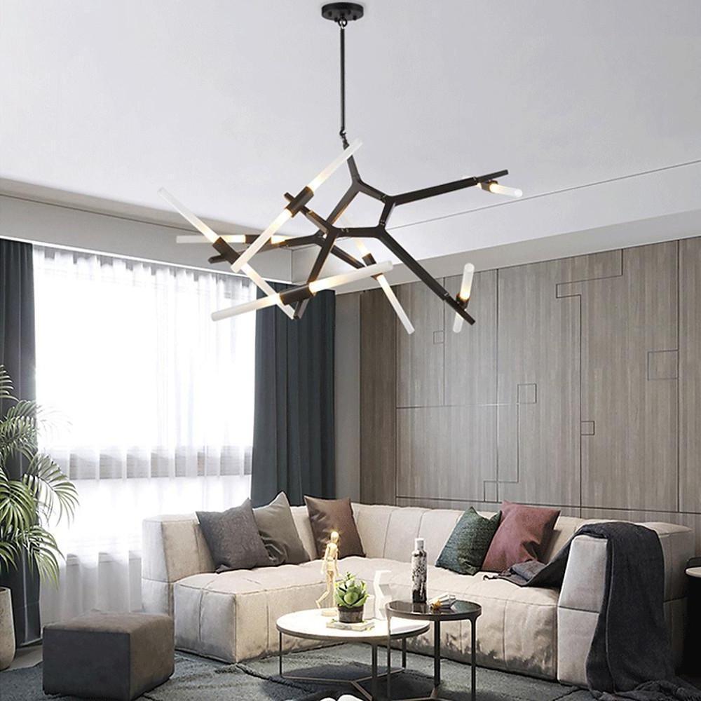 Aluminium 14-light branch sputnik chandelier, second product view