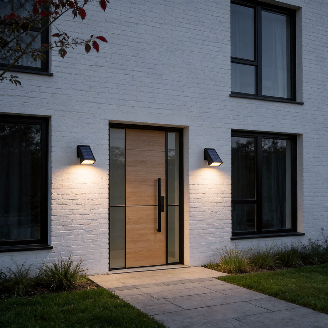 Solar Down Light Wall Sconce, Modern Black Waterproof LED Downlight for Fences, Decks and Entry Walls, Sets of 2 to 30