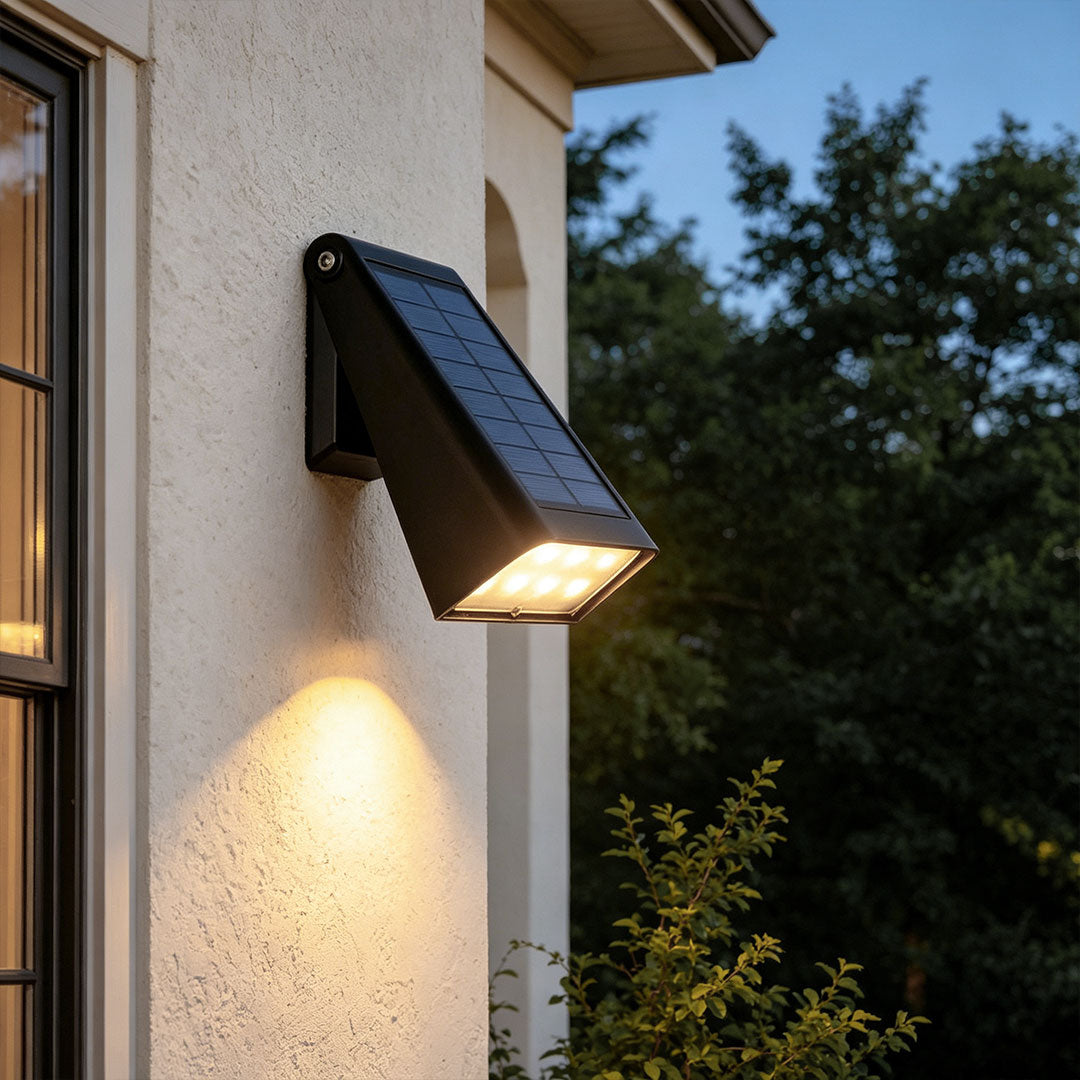 Solar Down Light Wall Sconce, Modern Black Waterproof LED Downlight for Fences, Decks and Entry Walls, Sets of 2 to 30