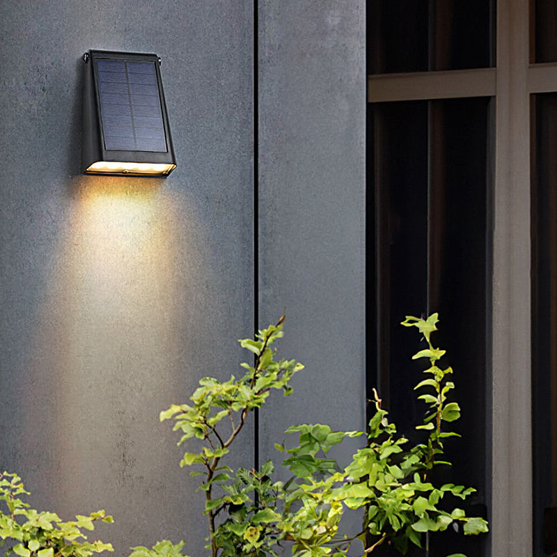 Solar Down Light Wall Sconce, Modern Black Waterproof LED Downlight for Fences, Decks and Entry Walls, Sets of 2 to 30