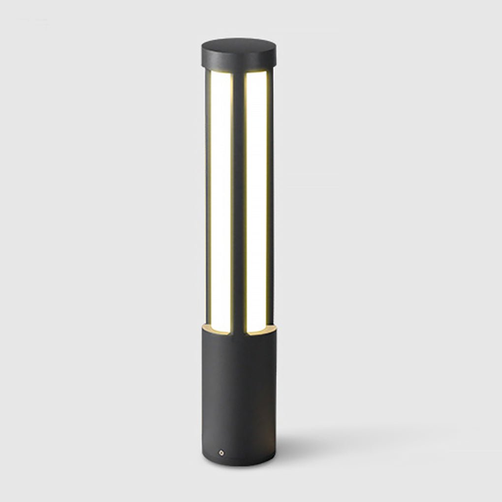 Modern Bollard Path Light, Cylindrical Die-Cast Aluminum LED Landscape Light for Driveways and Gardens, Six Heights to 138 Inches