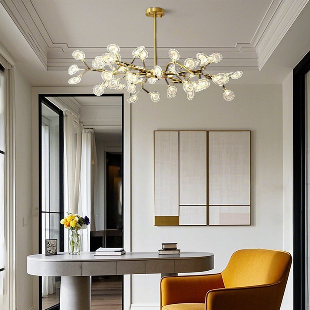 Firefly Pendant Light, Iron and Acrylic Sputnik LED Ceiling Light for Living Room, 27 to 54 Lights