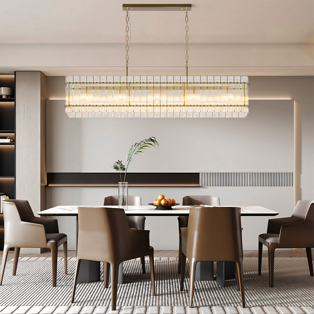 Elegant gold glass shade chandelier, product view