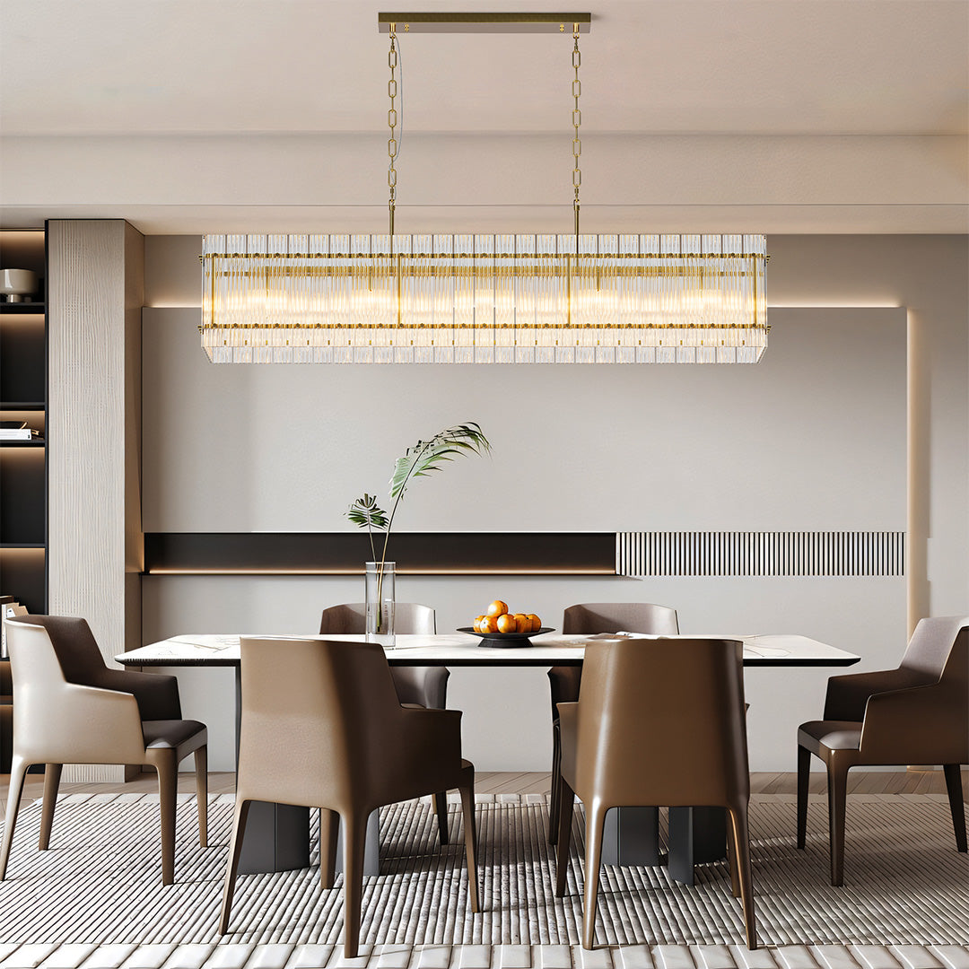 Elegant gold glass shade chandelier, product view