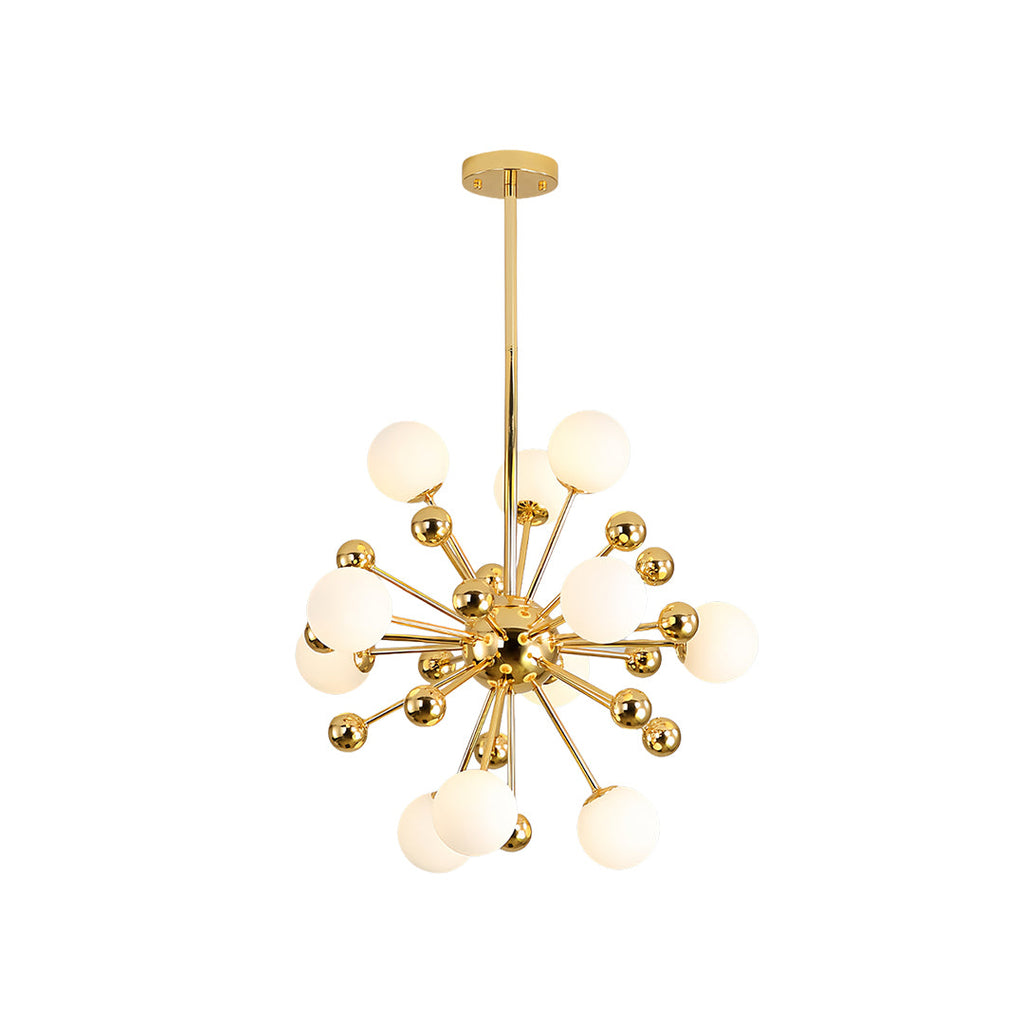 Gold sputnik chandelier with its many radiating arms