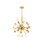 Gold sputnik chandelier with its many radiating arms