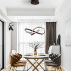 Elegant mobius ring pendant fixture in a commercial space