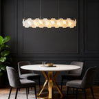 Artistic glass chandelier used as a statement ceiling light