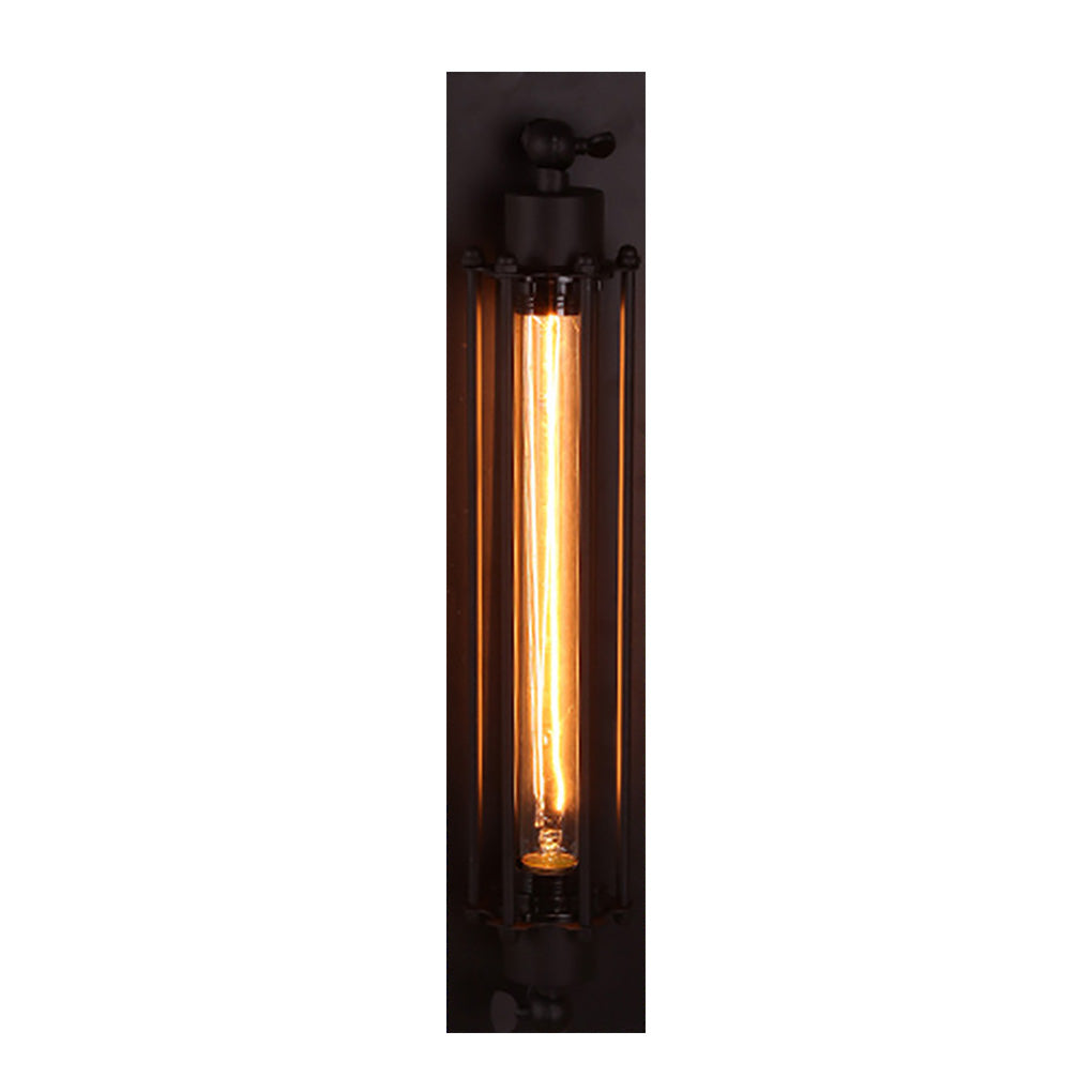 Vintage Industrial Wall Sconce, Black Iron Linear Lamp for Hallways, Bedsides and Exposed-Brick Interiors, Sets of 1 to 30