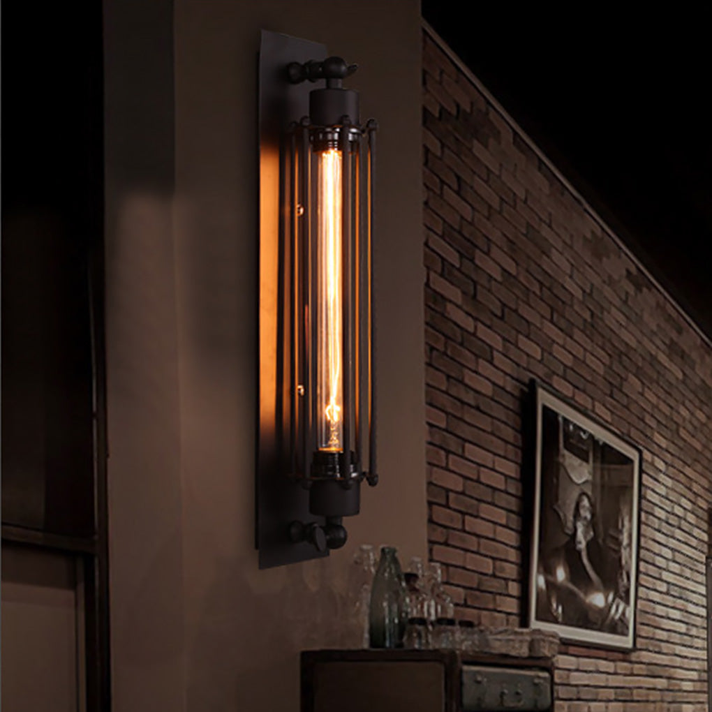 Vintage Industrial Wall Sconce, Black Iron Linear Lamp for Hallways, Bedsides and Exposed-Brick Interiors, Sets of 1 to 30