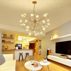 Metal 36-light LED cluster sputnik chandelier, main product view