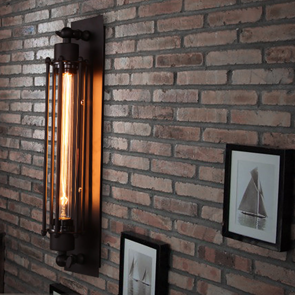 Vintage Industrial Wall Sconce, Black Iron Linear Lamp for Hallways, Bedsides and Exposed-Brick Interiors, Sets of 1 to 30