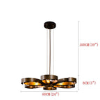 Painted metal six-light petal chandelier, second product view