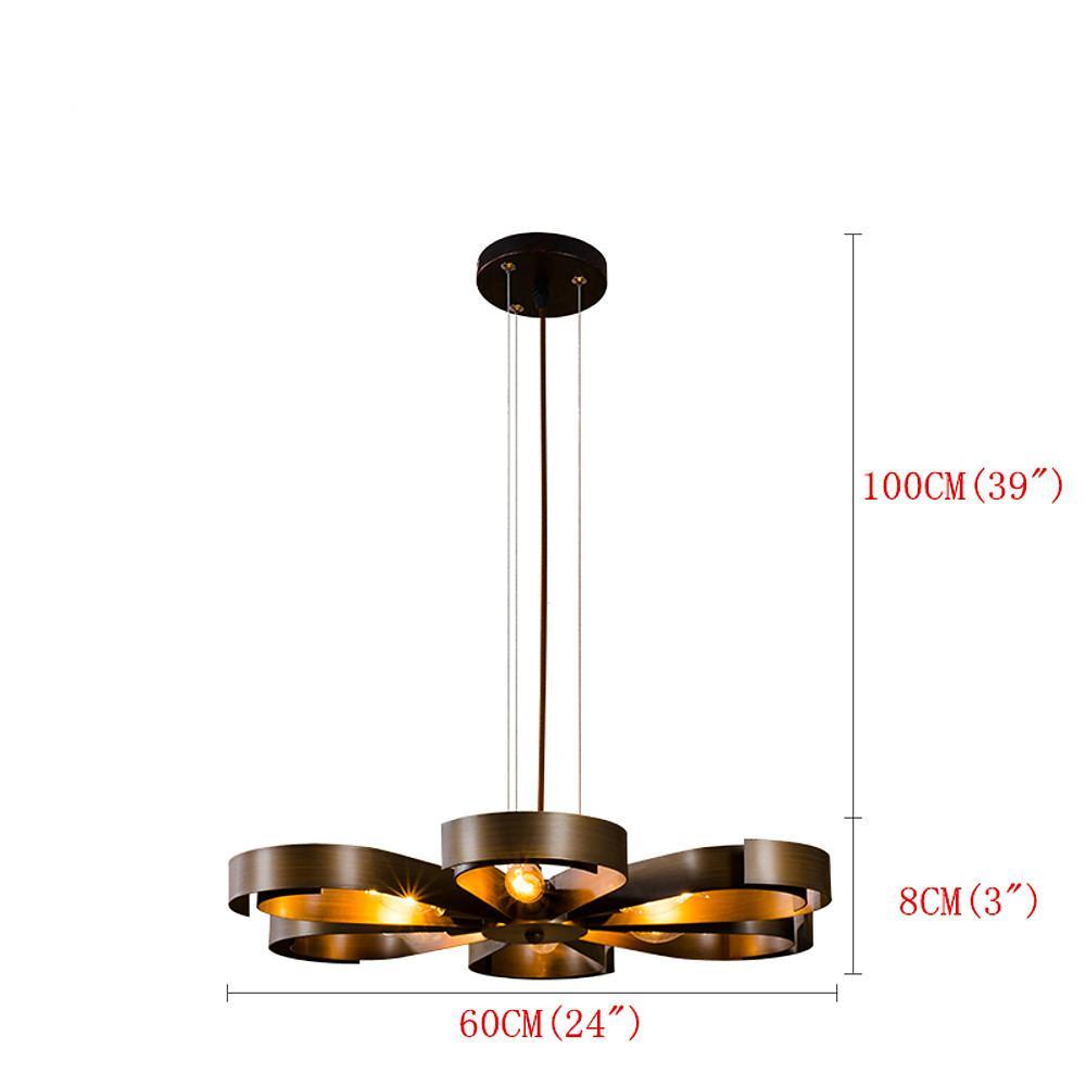 Painted metal six-light petal chandelier, second product view