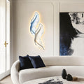 Backlit Feather Wall Art Light, Dimensional Painted LED Wall Lamp for Bedroom and Living Room, Remote Controlled Warm Glow