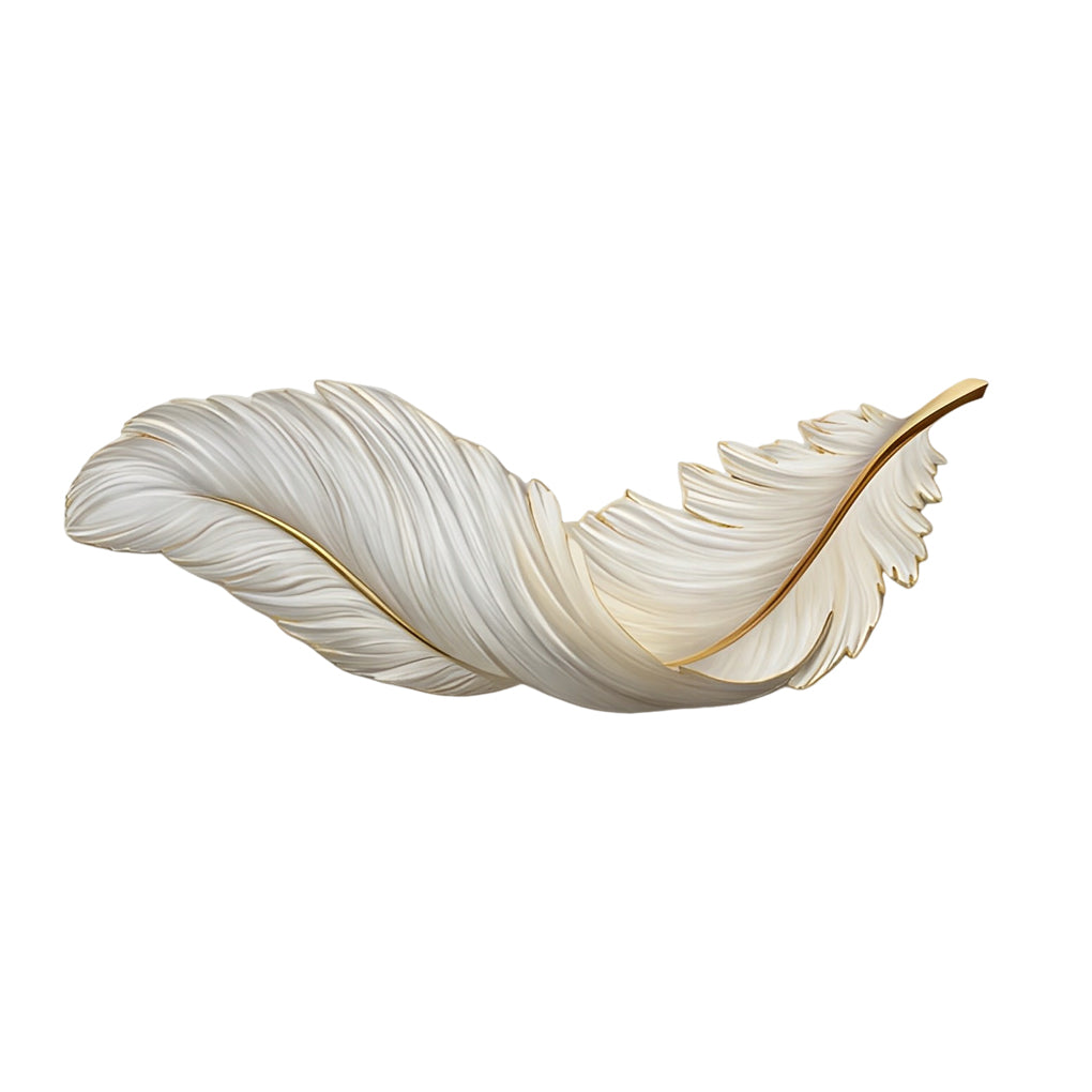 Backlit Feather Wall Art Lamp, LED Illuminated Wall Decor with Remote for Living Room and Bedroom, Modern Luxury Light Painting