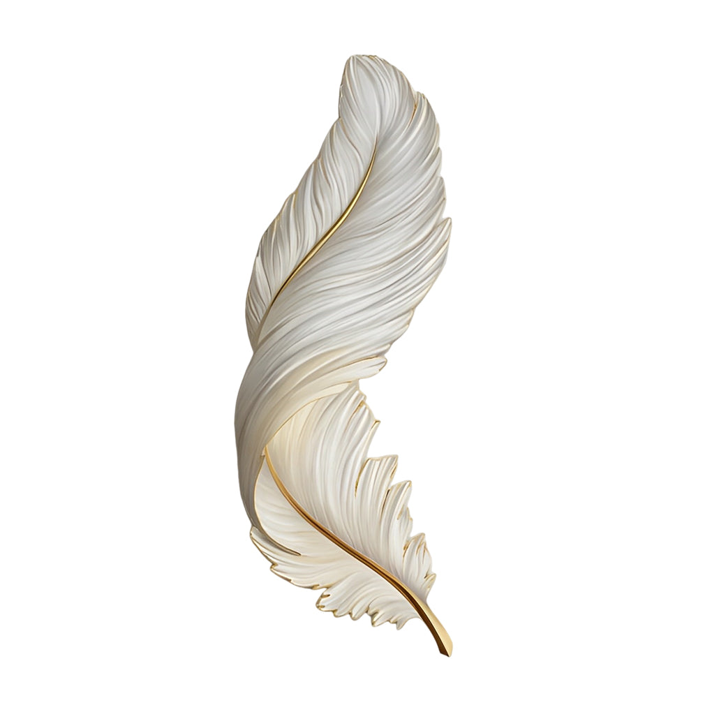 Backlit Feather Wall Art Lamp, LED Illuminated Wall Decor with Remote for Living Room and Bedroom, Modern Luxury Light Painting