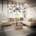 Chrome and black 12-light sputnik chandelier, eighth view