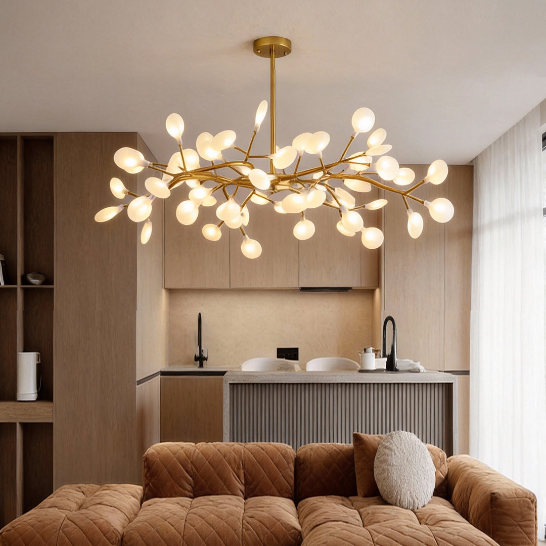 Firefly Pendant Light, Modern Satellite-Inspired LED Branching Chandelier for Living and Dining Rooms, 27 to 54 Lights