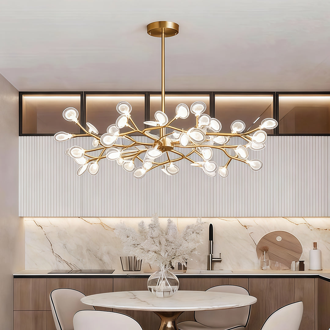 Firefly Pendant Light, Modern Satellite-Inspired LED Branching Chandelier for Living and Dining Rooms, 27 to 54 Lights