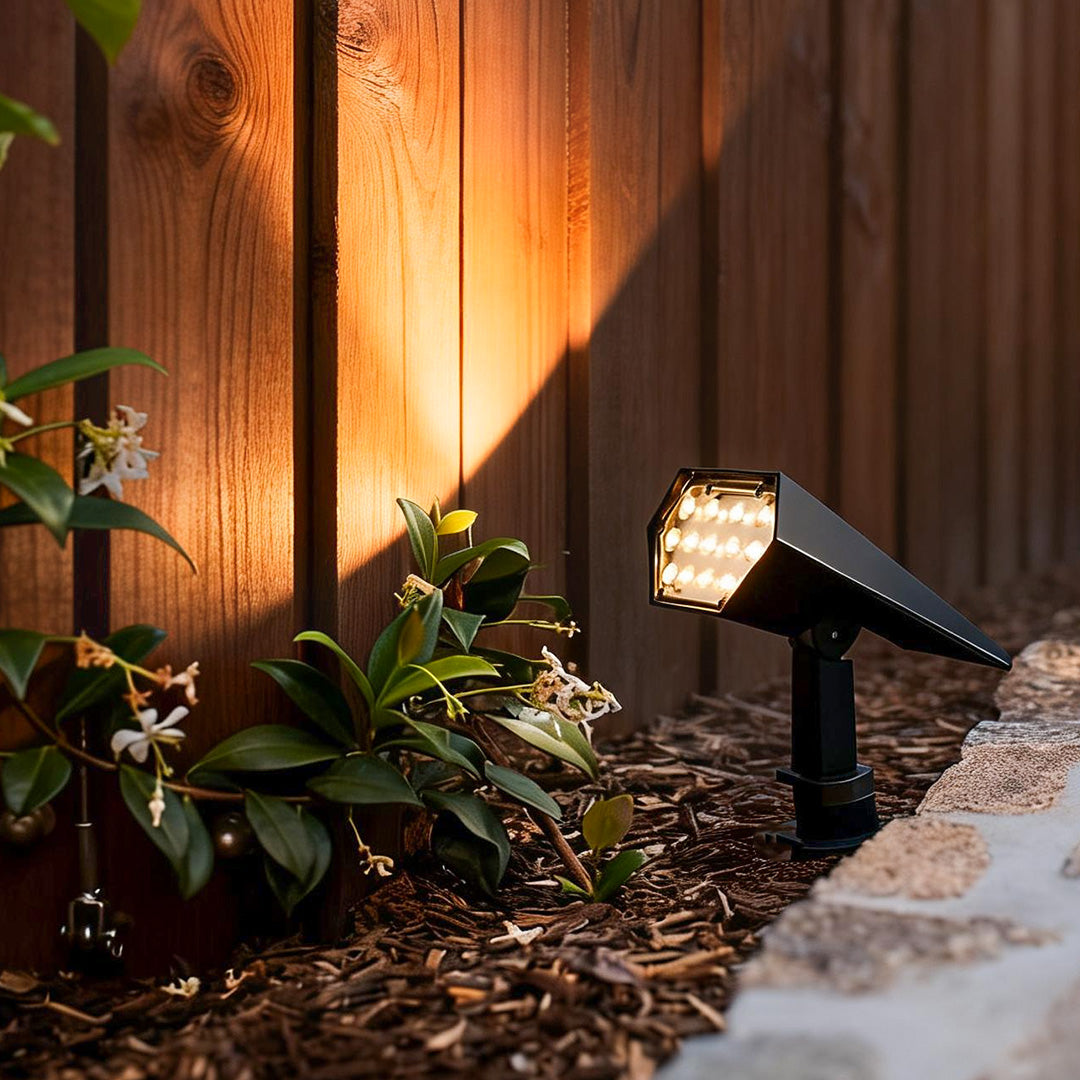 Solar Spike Spotlight, Adjustable Die-Cast Aluminum Flood Light for Garden Beds and Trees, Warm White or RGB in Sets of 2 to 30