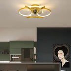 Flower ceiling fan with light installed in a contemporary kitchen