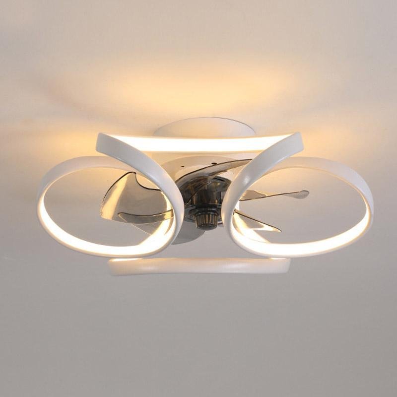 Flower ceiling fan with light in a white finish