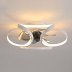 Flower ceiling fan with light in a white finish