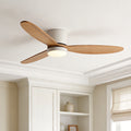 Flush mount wood ceiling fan with integrated LED light, main product view
