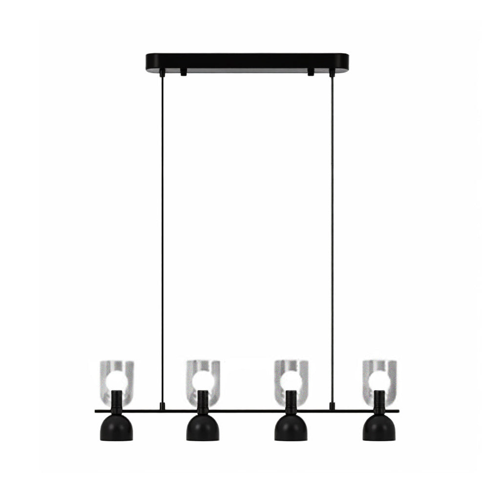 Four-light glass pendant chandelier, product view