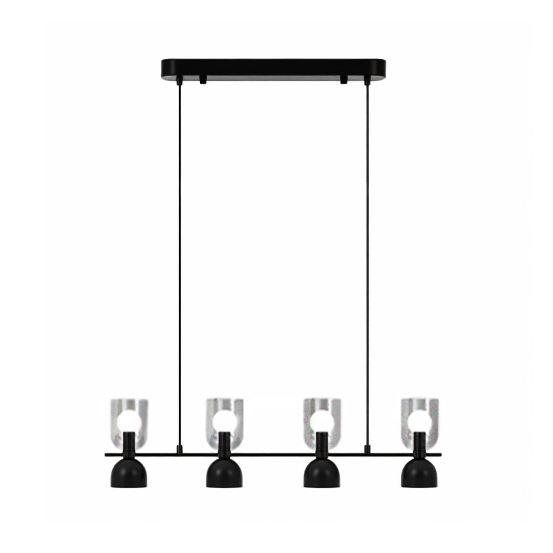 Four-light glass pendant chandelier, product view