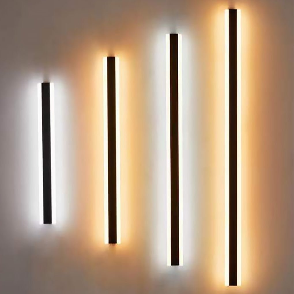 Minimalist Gate Wall Light, Black Stainless Steel Linear LED for Porches, Patios and Entrances, Five Lengths with RGB Option
