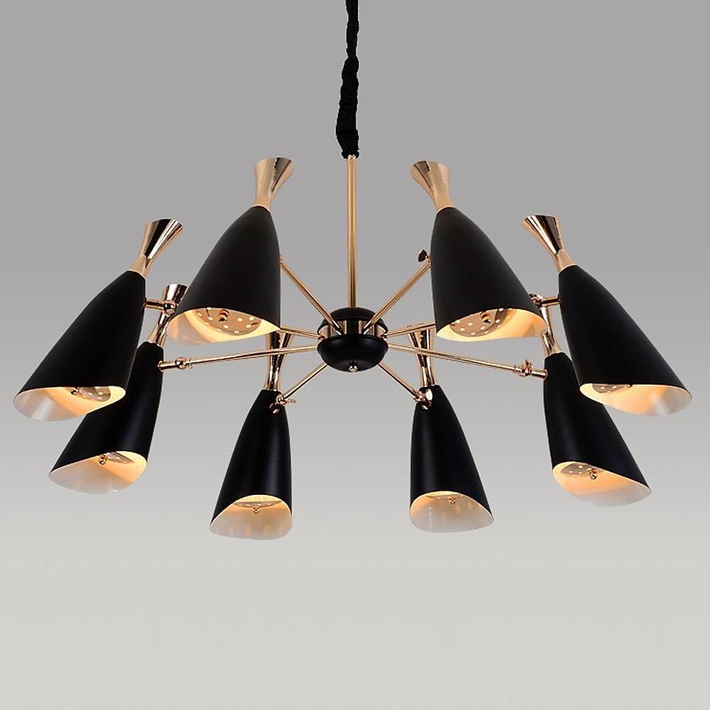 Electroplated metal eight-light Nordic chandelier, fourth view