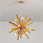 Metal nine-light starburst island pendant, second product view