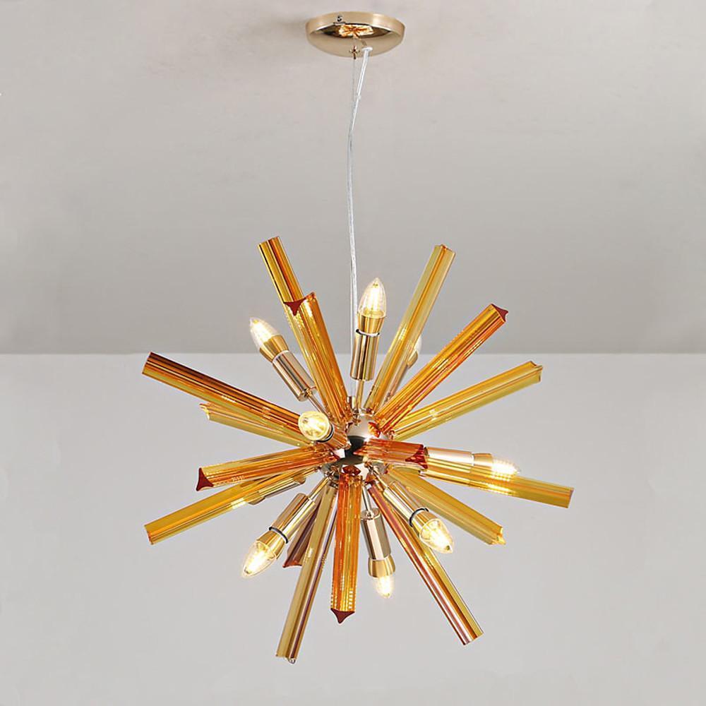 Metal nine-light starburst island pendant, second product view