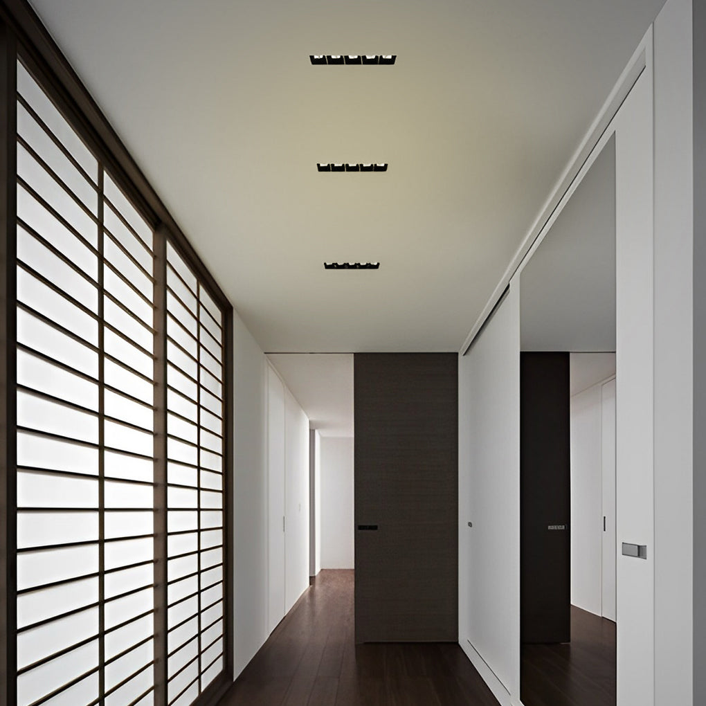 LED Linear Recessed Downlight, Borderless Aluminum Embedded Spot Ceiling Light for Minimalist Interiors, Frameless Trim