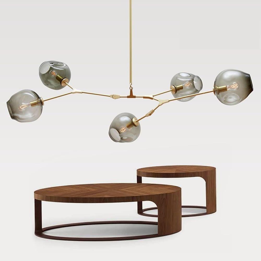 Metal and glass globe sputnik chandelier, third product view