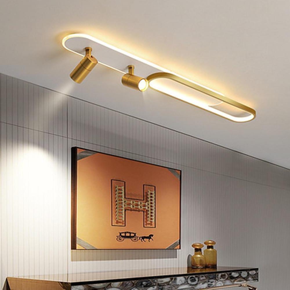 Adjustable Ceiling Spot Light, Modern Metal LED Fixture for Living Room and Kitchen, Oval Twin-Body Design in Black or Gold