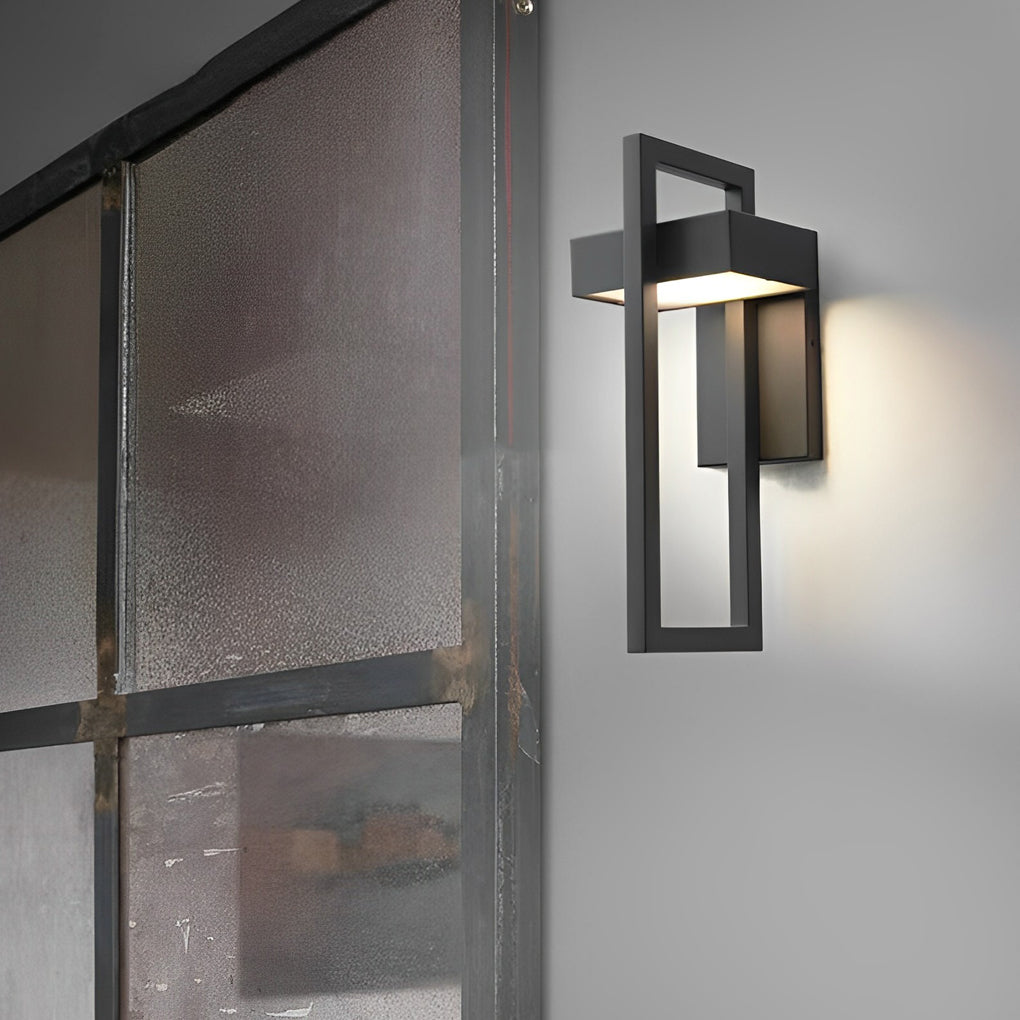 Black Outdoor Wall Sconce, Modern Rectangular Stainless Steel LED Light for Doorways, Gardens and Corridors, IP65 Rated