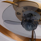 Close-up of the motor and transparent fan blades