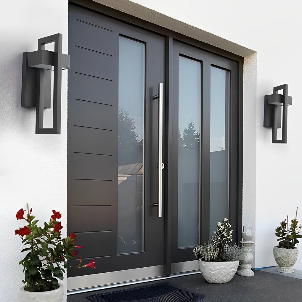 Black Outdoor Wall Sconce, Modern Rectangular Stainless Steel LED Light for Doorways, Gardens and Corridors, IP65 Rated