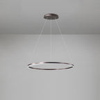 Modern LED Ring Chandelier, Round Halo Ceiling Light for Dining Room and Bedroom, Dimmable Aluminum Circle Pendant in 16, 24 or 31 Inch