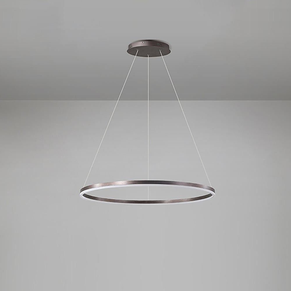 Modern LED Ring Chandelier, Round Halo Ceiling Light for Dining Room and Bedroom, Dimmable Aluminum Circle Pendant in 16, 24 or 31 Inch
