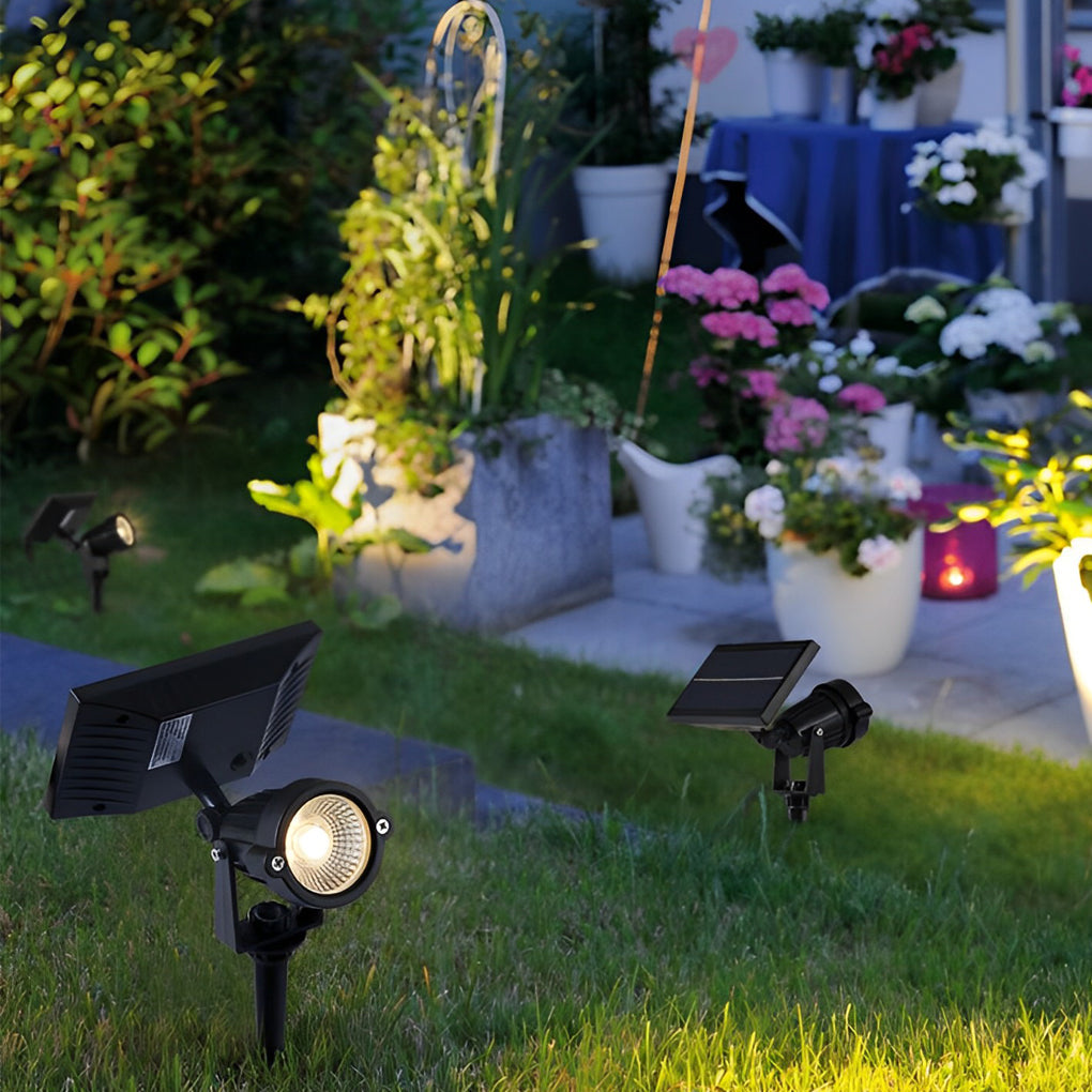 Solar Ground Spike Light, Adjustable LED RGB Spotlight for Trees, Gardens, and Landscape Beds, IP65 with 12-Hour Battery Runtime