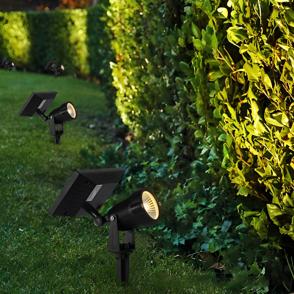 Solar Ground Spike Light, Adjustable LED RGB Spotlight for Trees, Gardens, and Landscape Beds, IP65 with 12-Hour Battery Runtime