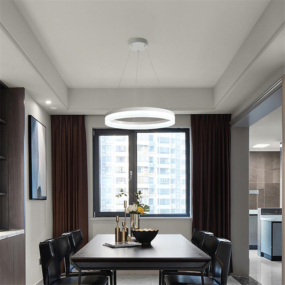 Acrylic and metal ring pendant light, main product view