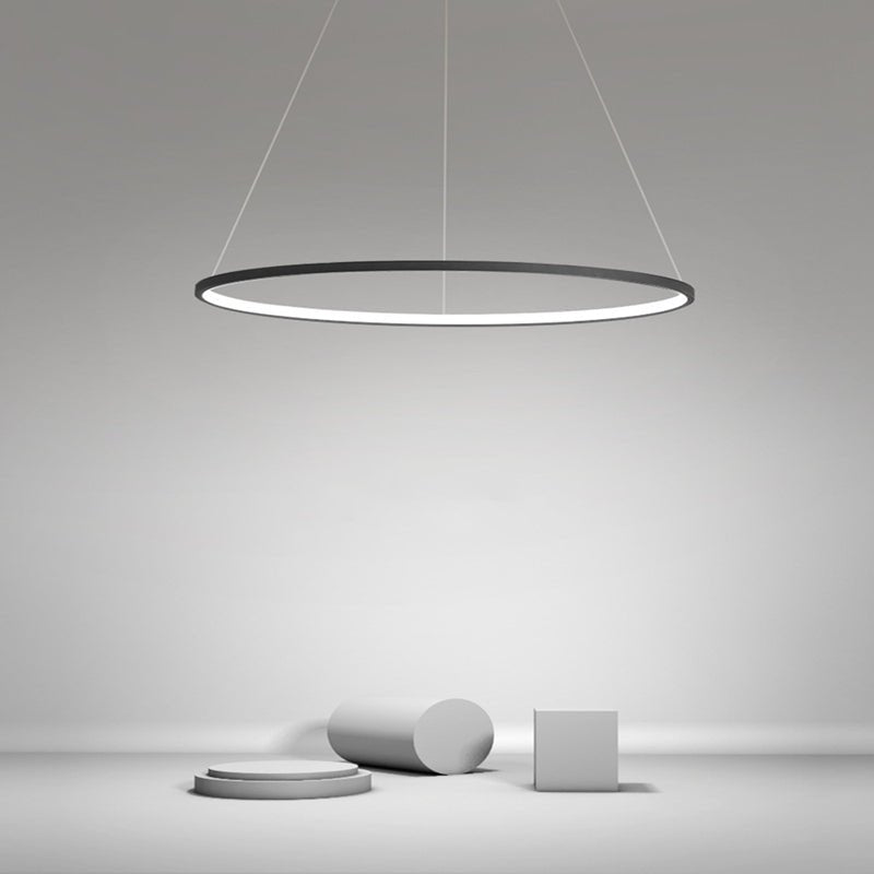 Aluminium LED circle ring chandelier, second product view