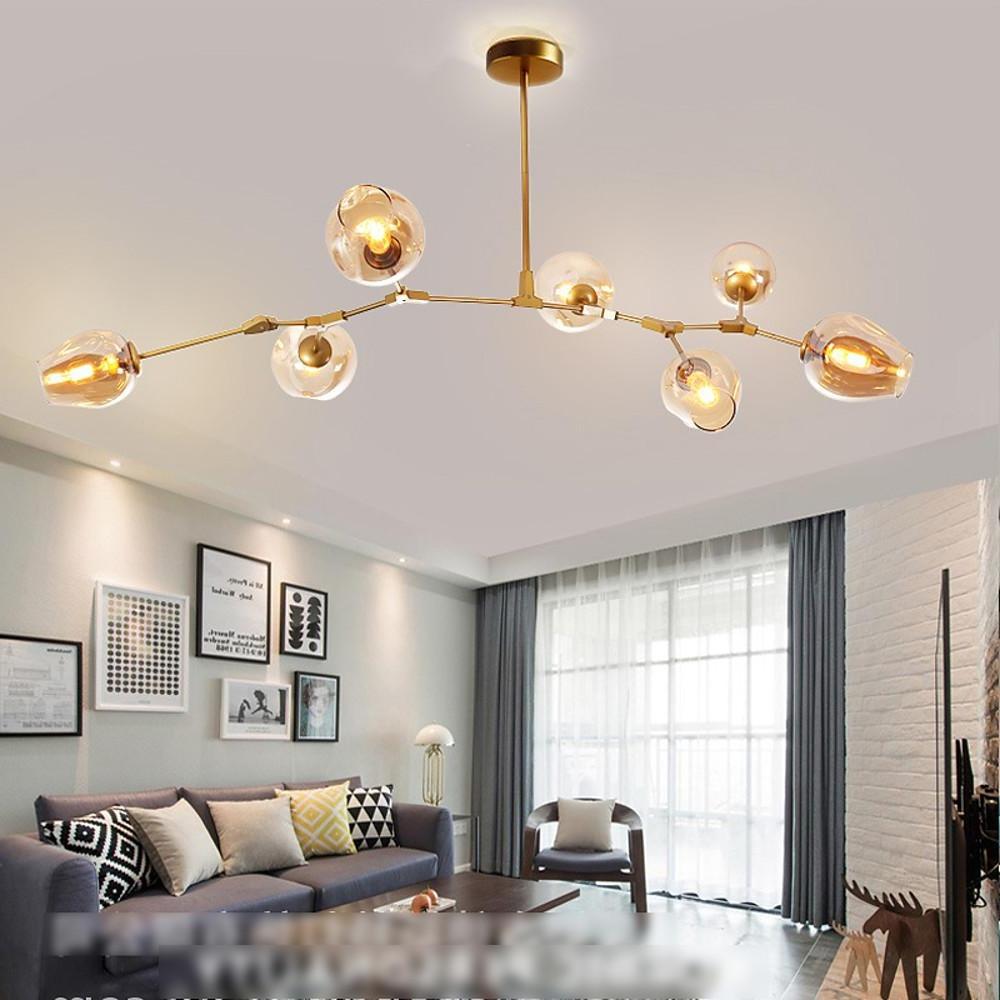 Metal and glass globe sputnik chandelier, fifth product view