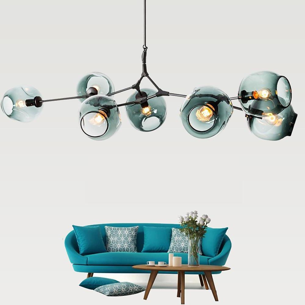 Metal and glass globe sputnik chandelier, fourth product view