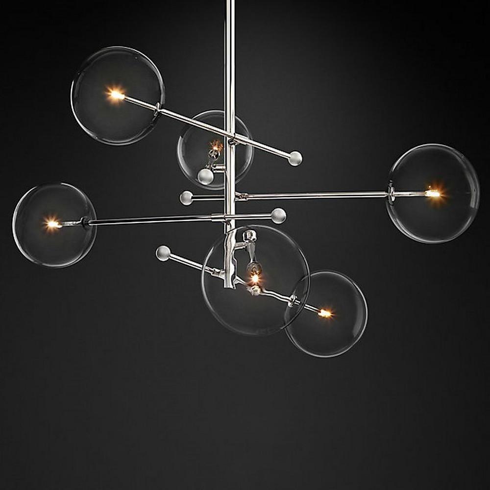 Copper geometric globe chandelier, fifth product view